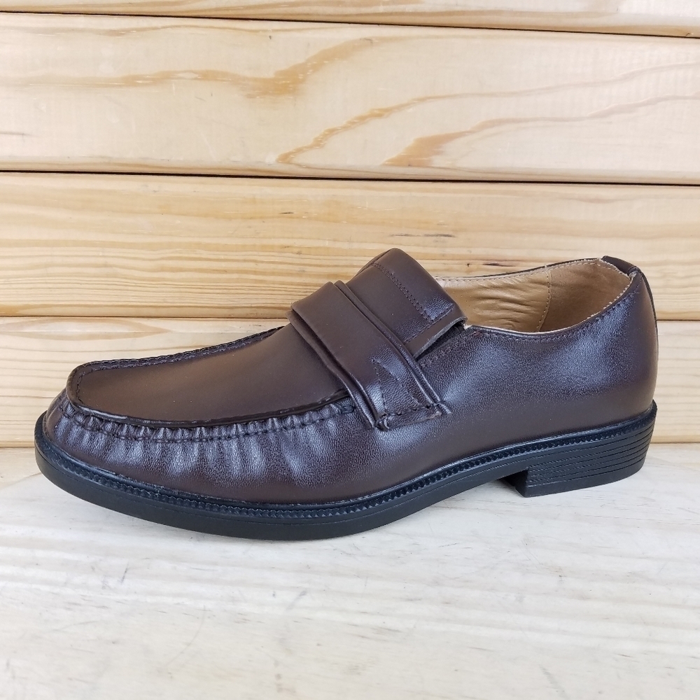 Men's Haband Loafers Executive Division Brown Leather Slip On Shoes Size 7 US
